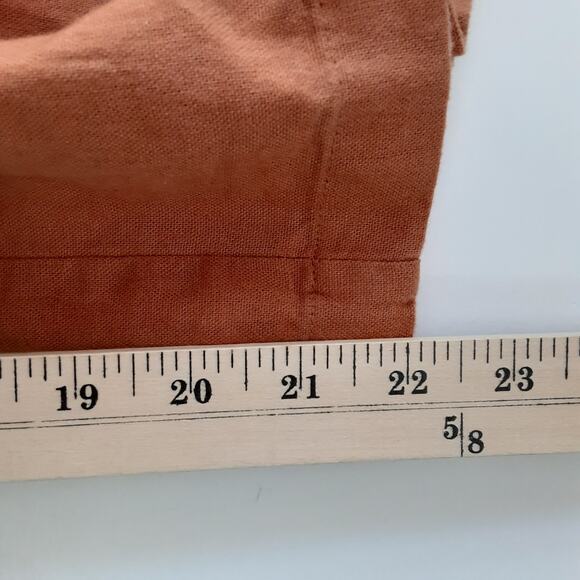 Liz Claiborne Wide Leg Jumpsuit Linen Blend Button Front Terracotta Womens L - Picture 11 of 11